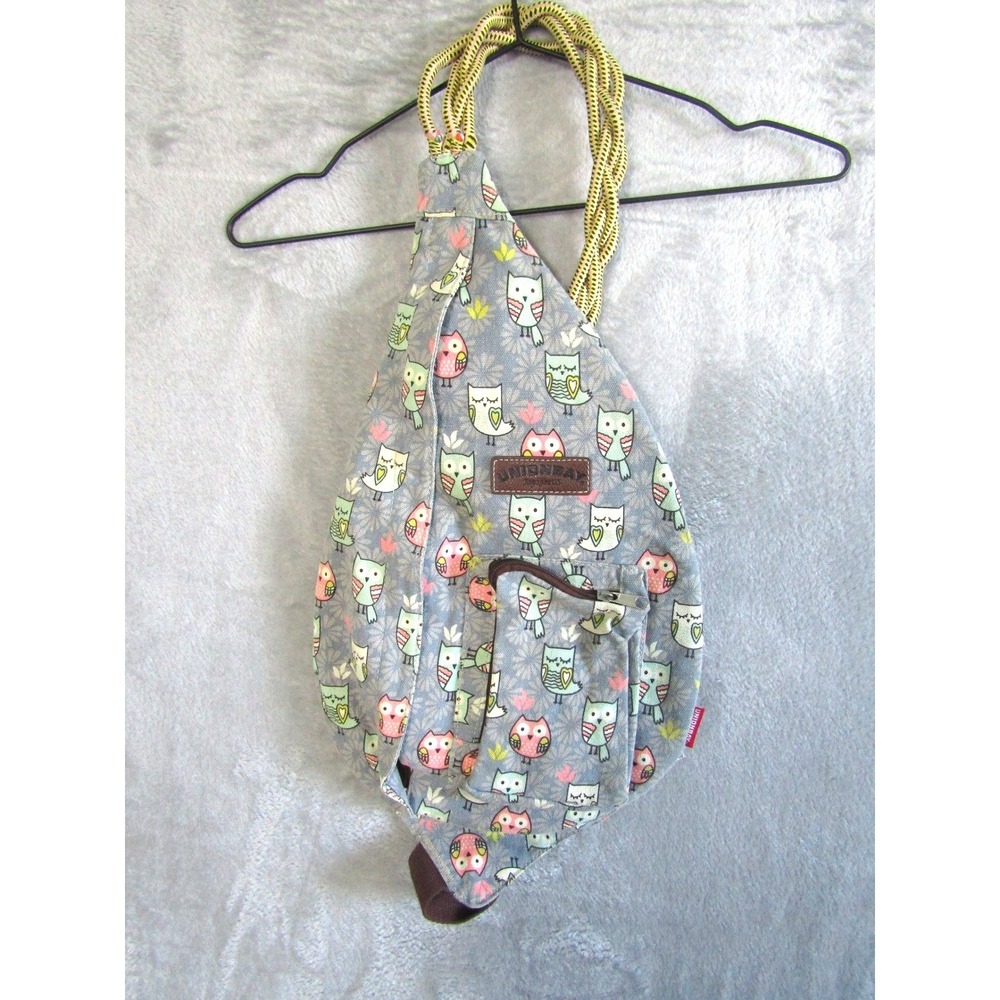 Unionbay Owl Print Sling Backpack Bag Gray Kids Girls Adjustable Strap